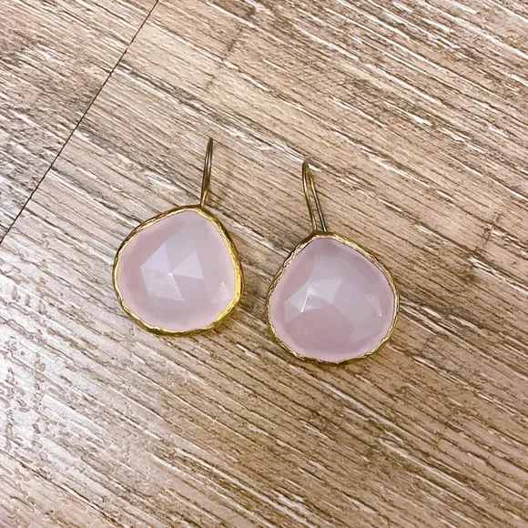 Rose Quartz Pink Earrings - Picture 1 of 7